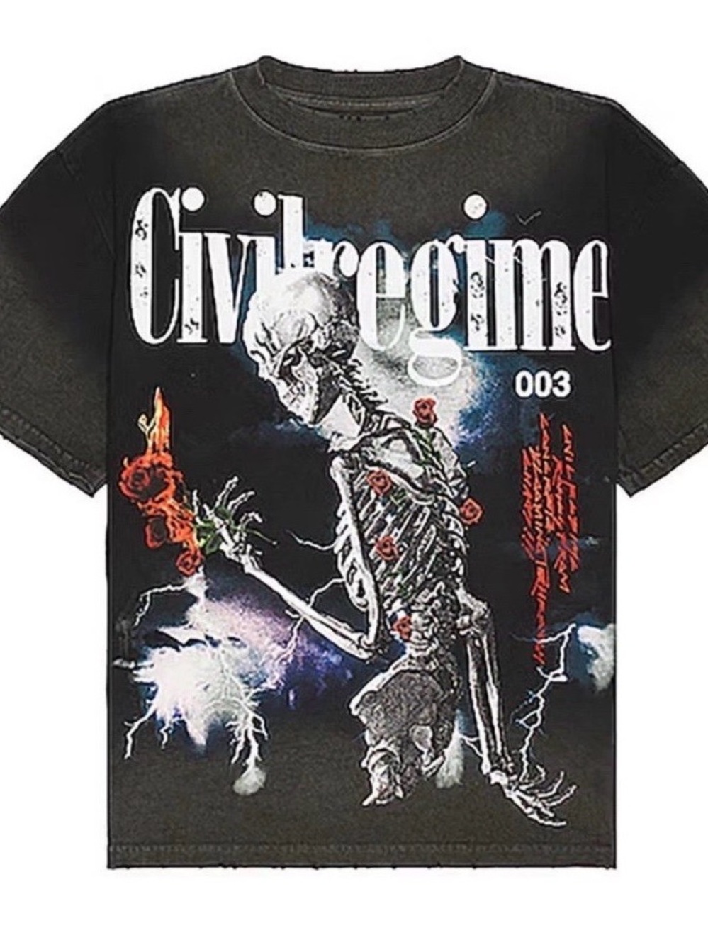 CIVIL REGIME REAP IN THE STORM TEE IN VINTAGE BLACK SZ L (RARE SOLD OUT!)